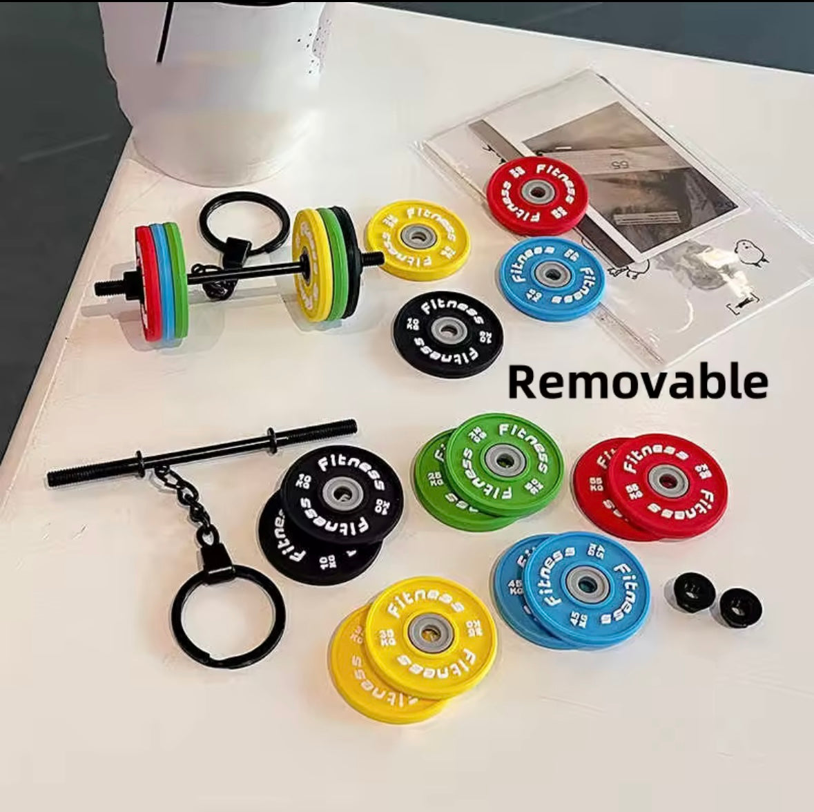 Mini Barbell Keychain